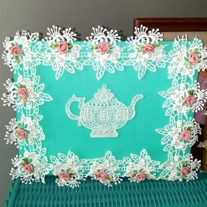 New Handmade Doily Tea Art